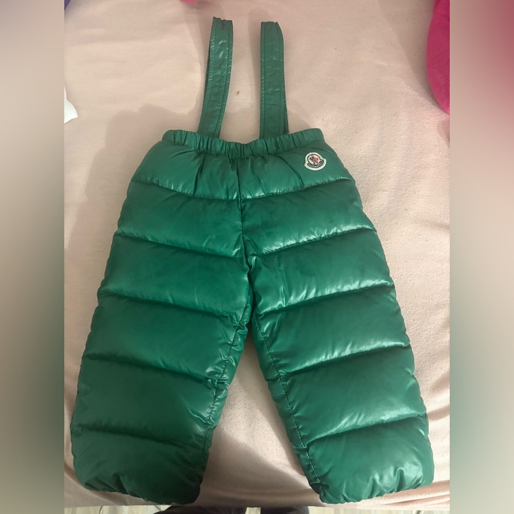 Moncler Kids Green Puffer Pants